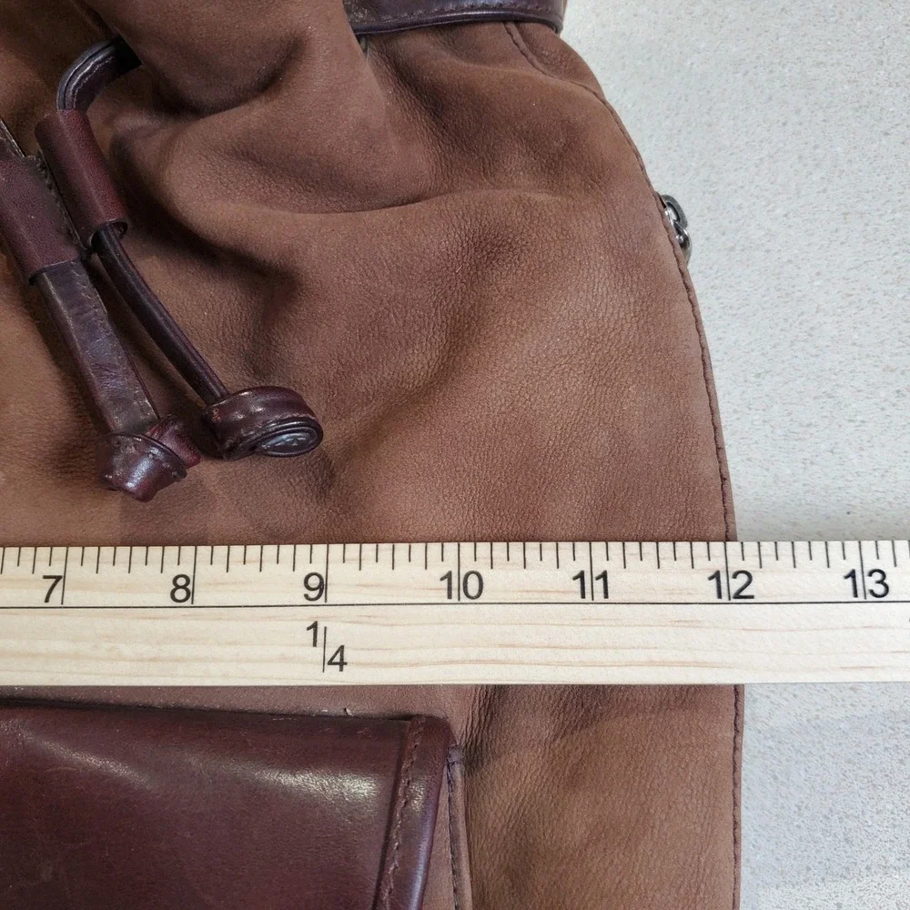 Ellington Leather Goods Suede and Leather Backpack Brown Tan Vintage Style